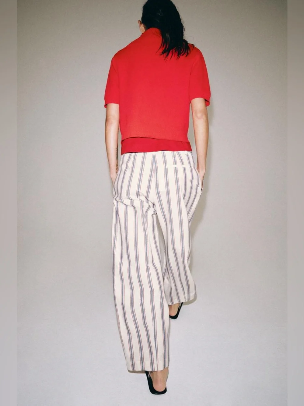 ZARA ZW COLLECTION STRIPED BALLOON PANTS